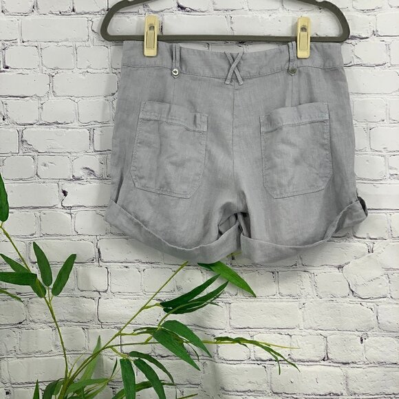 🎉J Crew Light Gray Linen Shorts w/ Cuffed Bottom - Picture 2 of 5